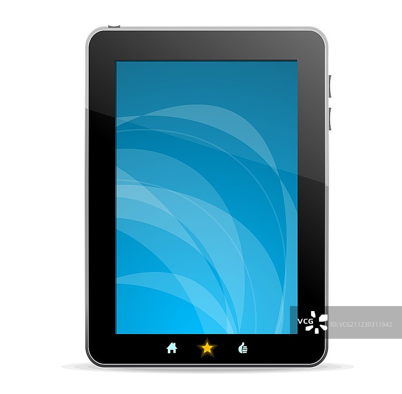 白色背景上的黑色平板电脑，类似Ipade图片素材