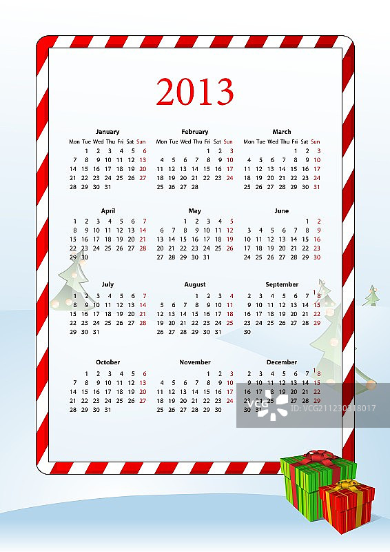 2013年欧洲日历图片素材