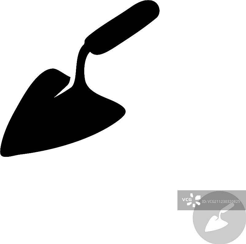 简单的黑色泥铲工具图标图片素材