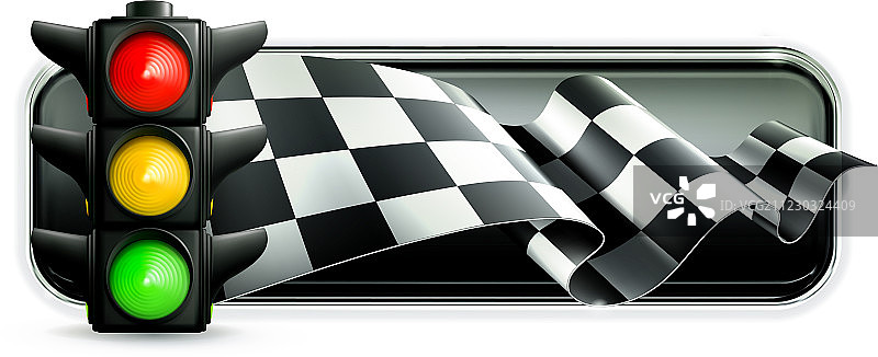 带交通灯的赛车banner图片素材