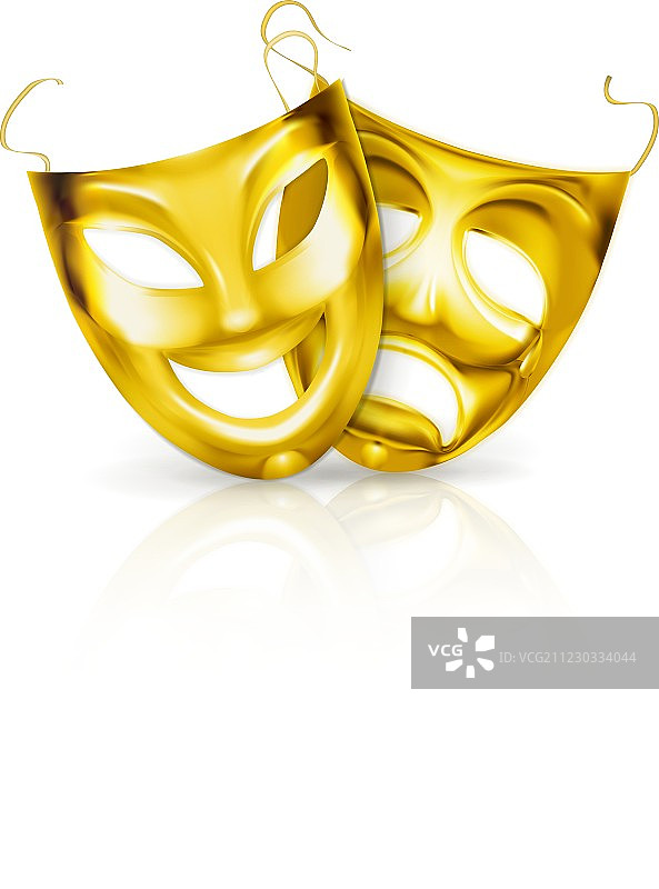 金色戏剧面具图片素材