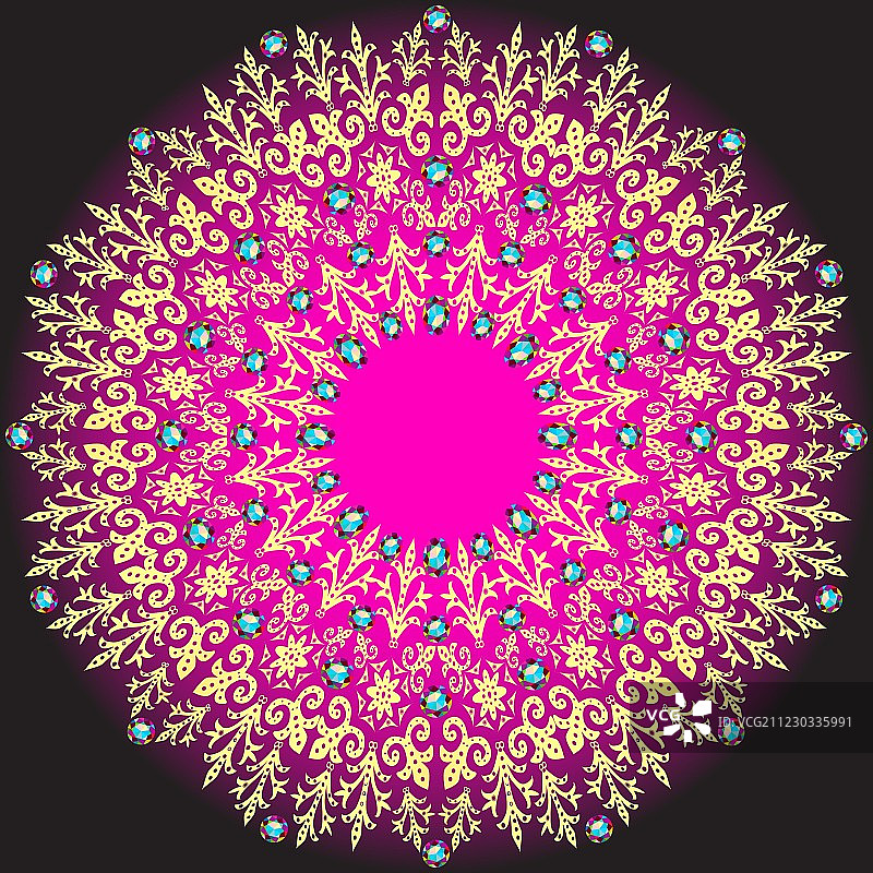 深色背景上的金色圆形图案图片素材