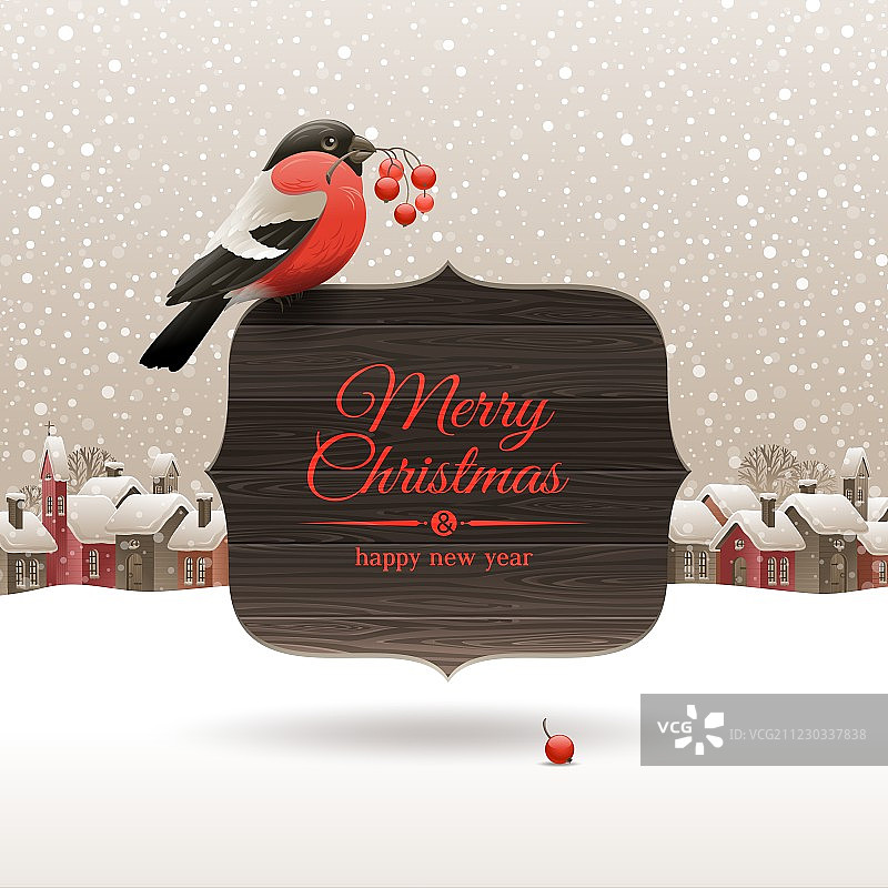 圣诞节红腹灰雀图片素材