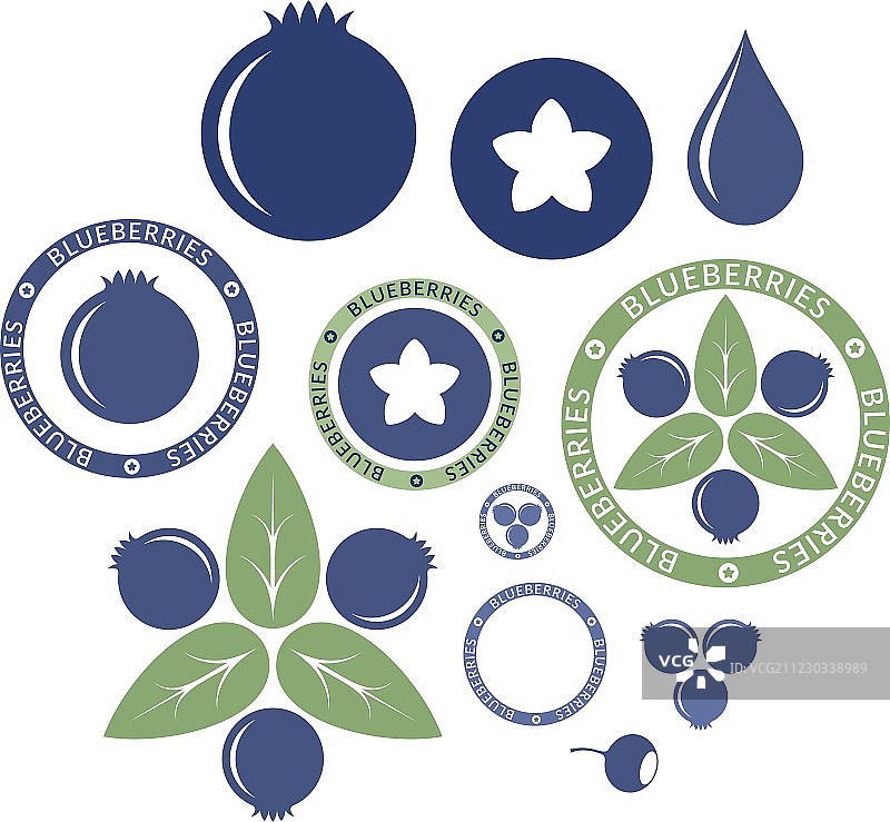 蓝莓组合图片素材