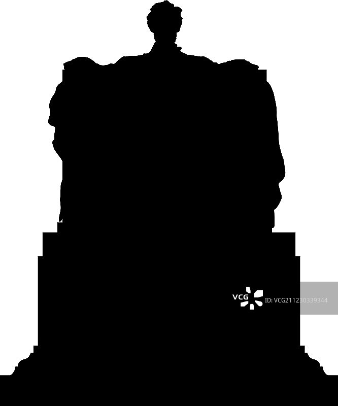 亚伯拉罕·林肯纪念雕像轮廓图片素材