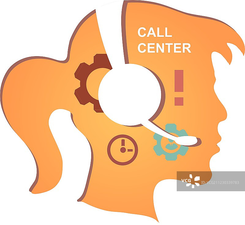 带耳机的呼叫中心客服图标图片素材