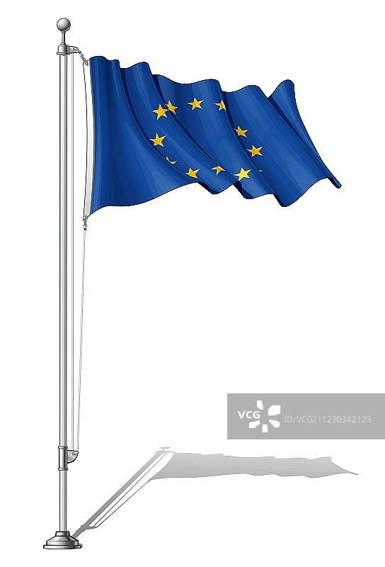 欧盟旗杆图片素材