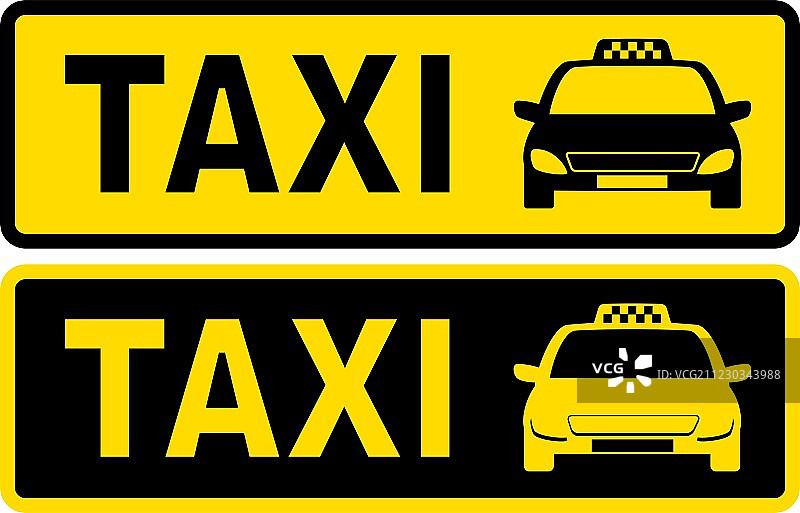 黑黄色出租车标志图片素材