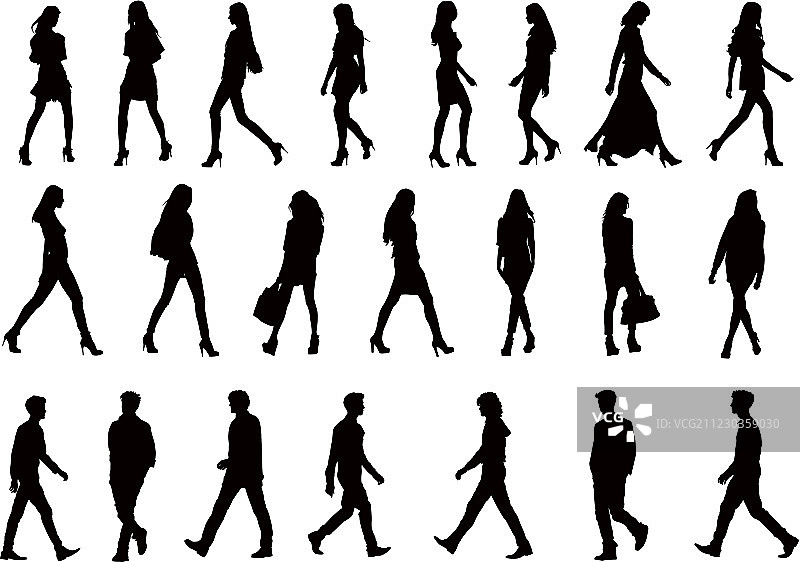 22个人物剪影合集图片素材