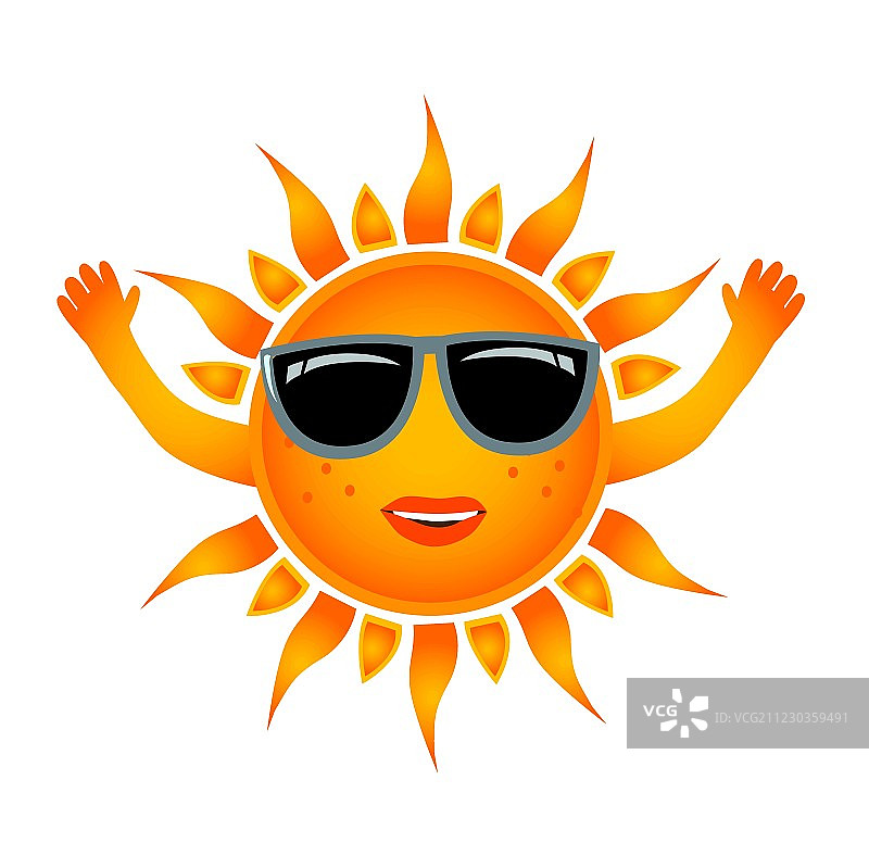 白色背景上的太阳矢量图图片素材