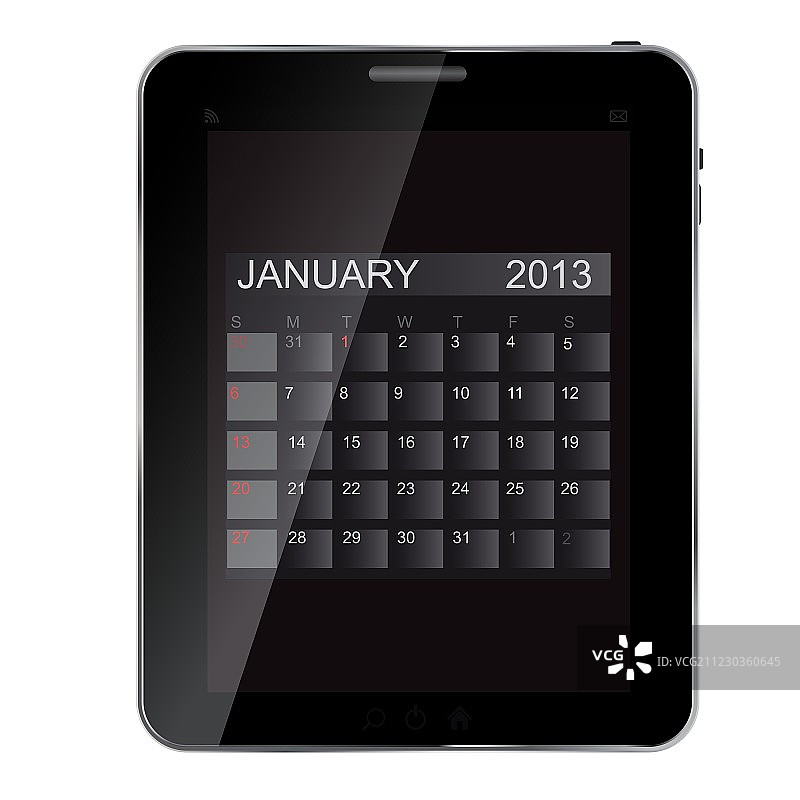 2013年抽象设计平板日历图片素材