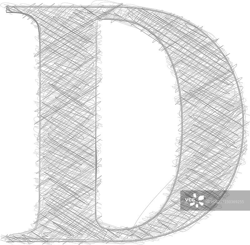 手绘字体字母D图片素材