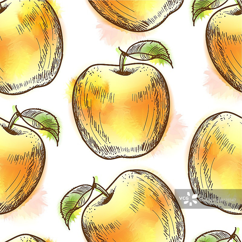 黄色苹果无缝图案图片素材