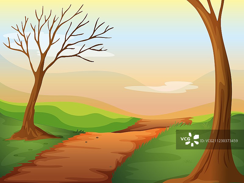 美丽自然风光中的孤独公路图片素材