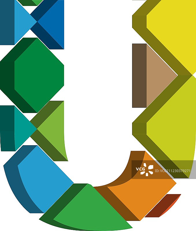 3D字体字母U图片素材