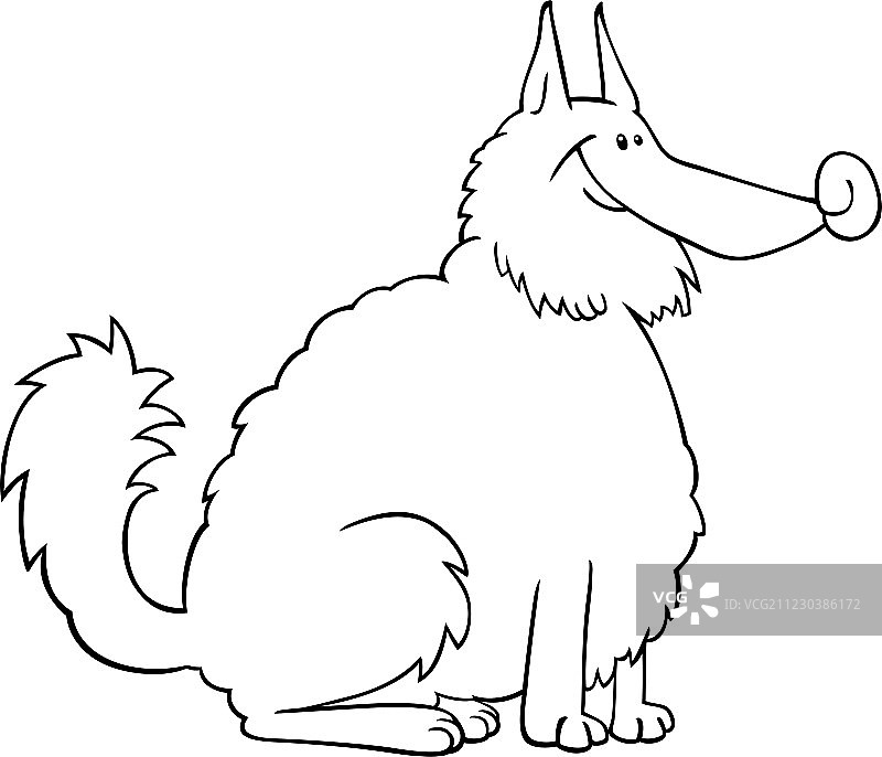 可着色的尖嘴犬卡通图片素材