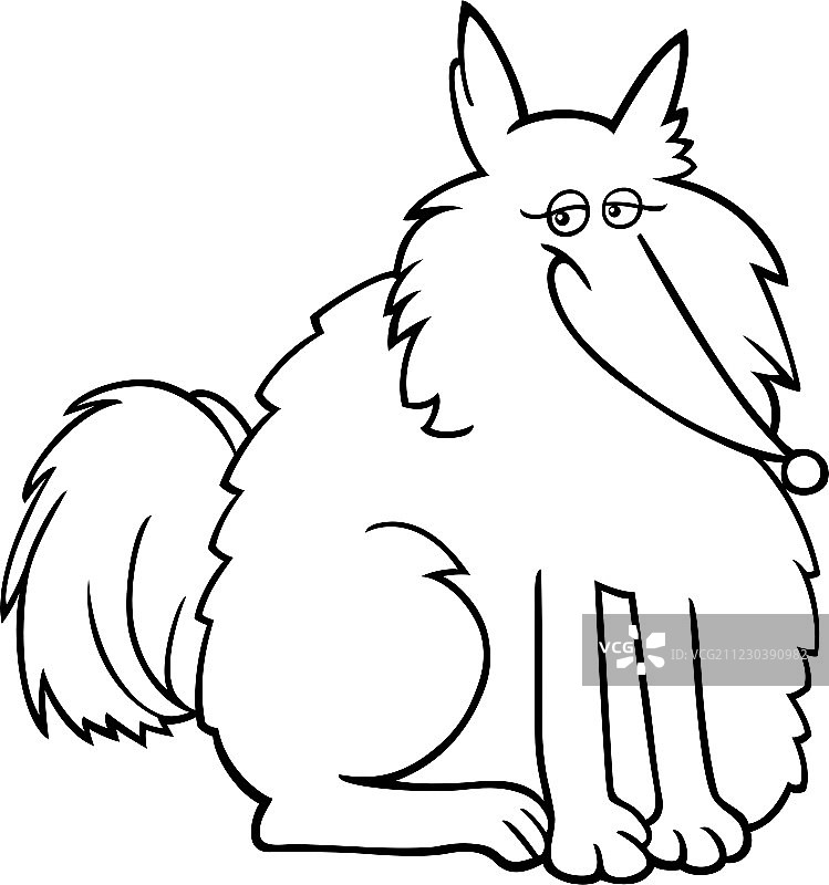 爱斯基摩犬卡通填色图图片素材