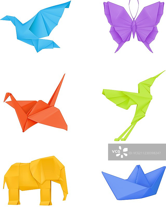 彩色折纸套装图片素材