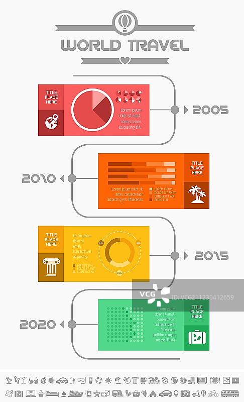 旅行信息图表模板图片素材