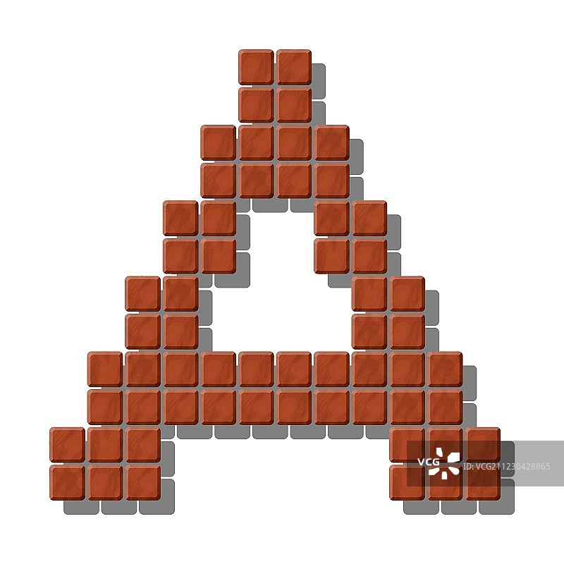 由逼真石砖构成的字母A图片素材