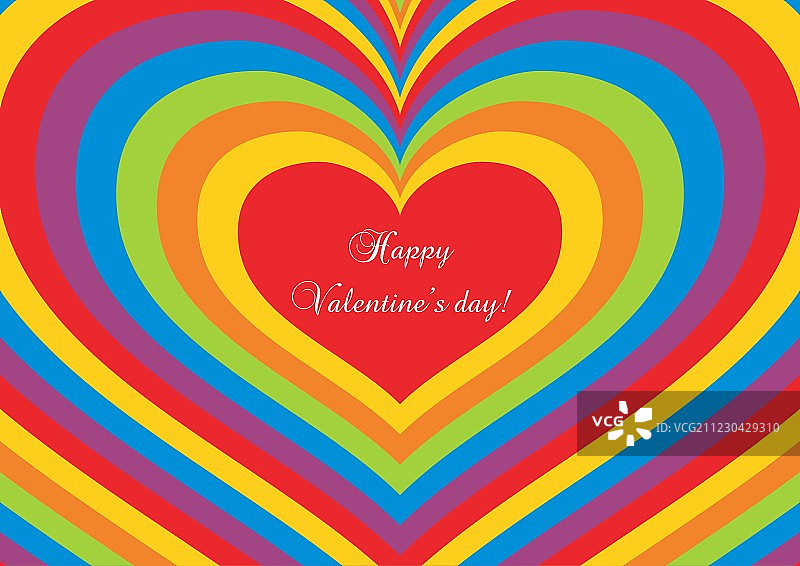 迷幻情人节心形明信片图片素材