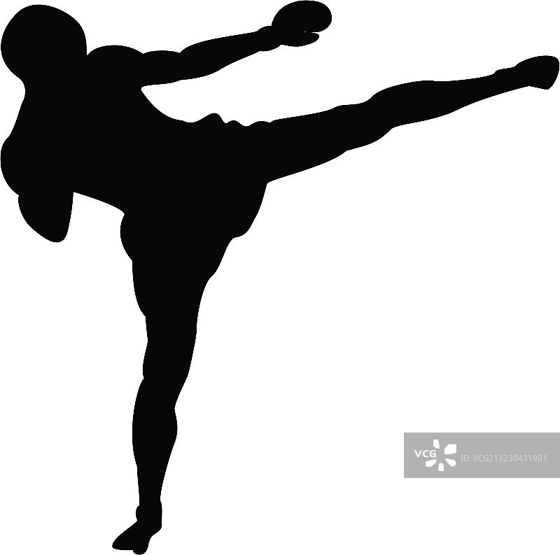 回旋踢轮廓图片素材