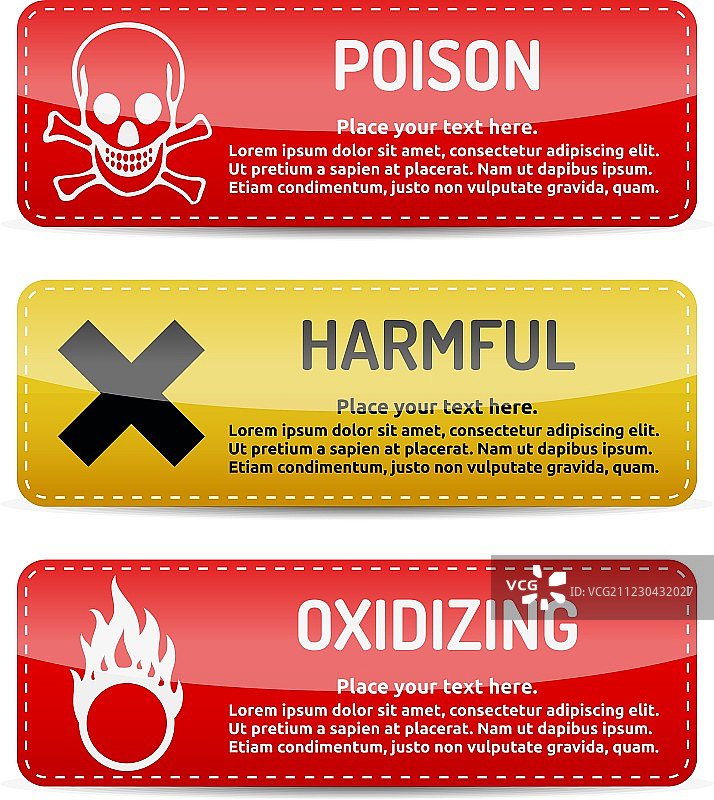 有毒有害氧化物 - 危险标志套装图片素材
