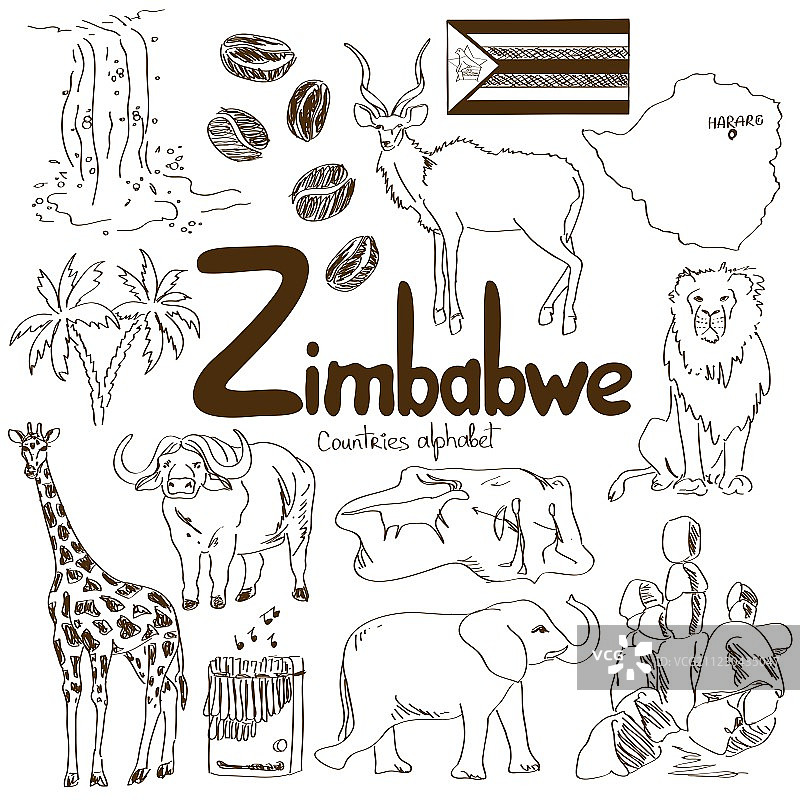 津巴布韦图标合集图片素材