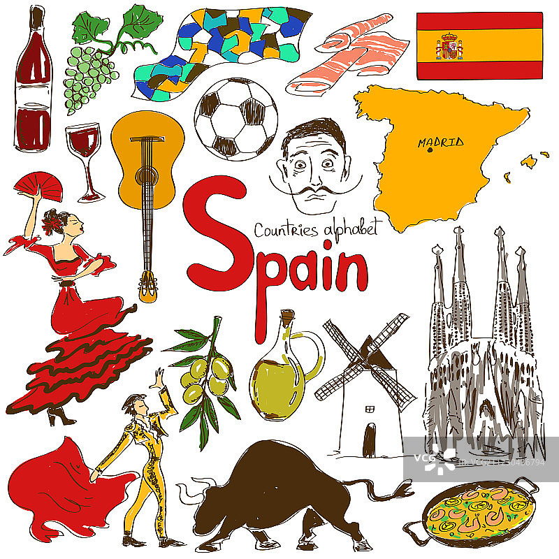 西班牙图标合集图片素材