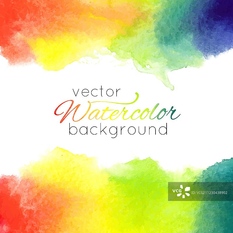 水彩手绘彩虹背景图片素材