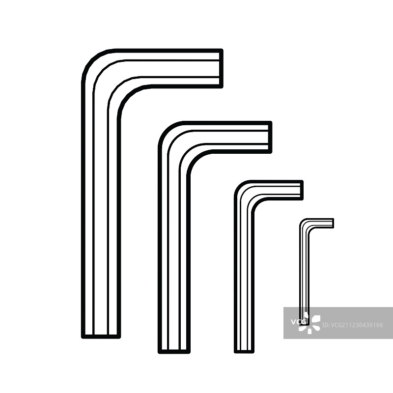 六角扳手轮廓图片素材
