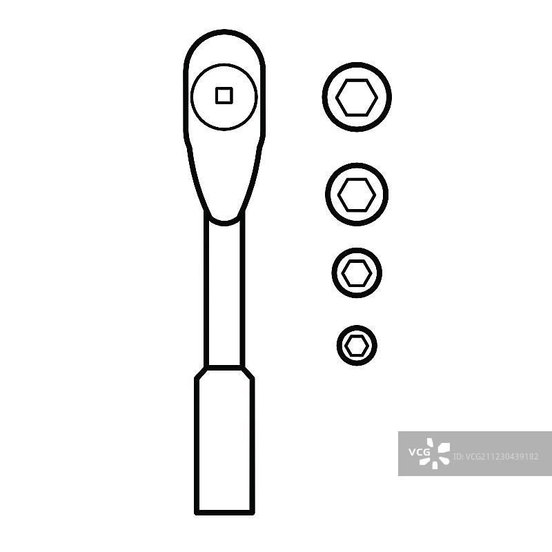 套筒扳手套装轮廓图片素材