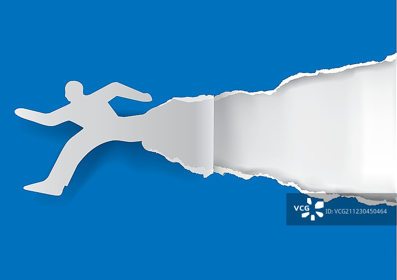 奔跑的人撕纸图片素材