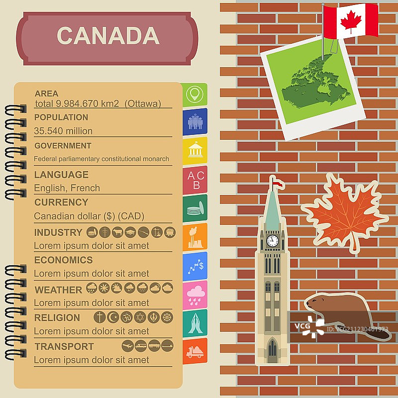 加拿大信息图表统计数据图片素材