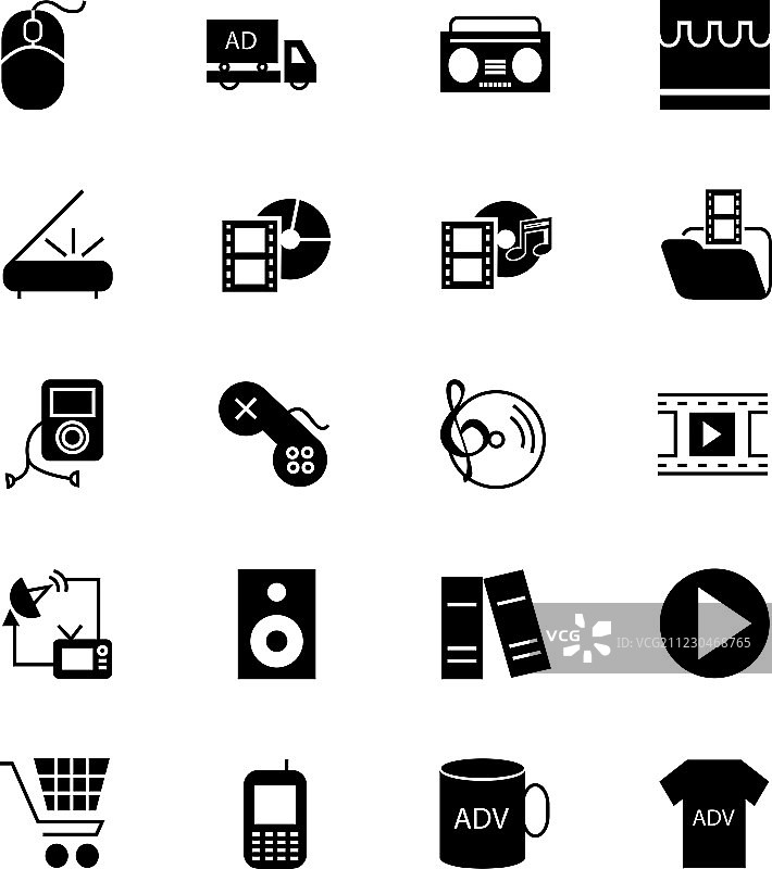 媒体和广告图标5图片素材