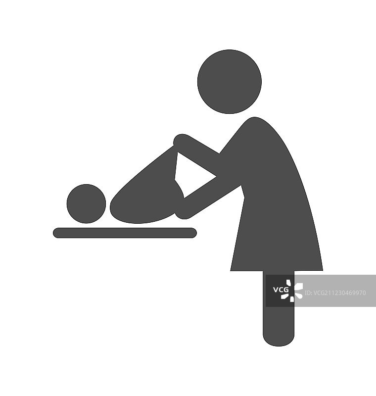 母亲包裹婴儿象形图扁平图标图片素材