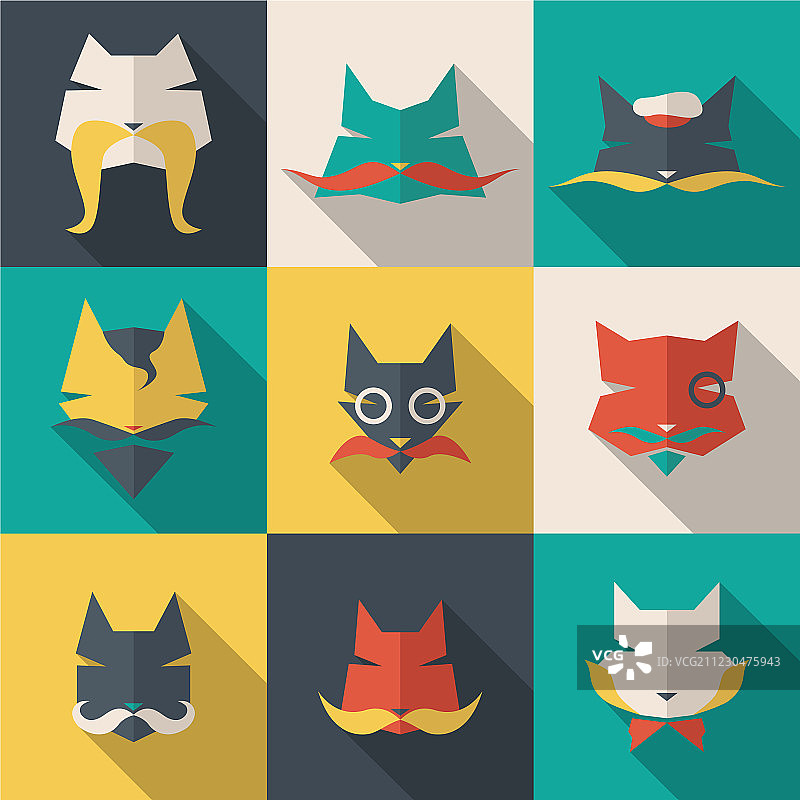 明亮的猫咪图案图片素材