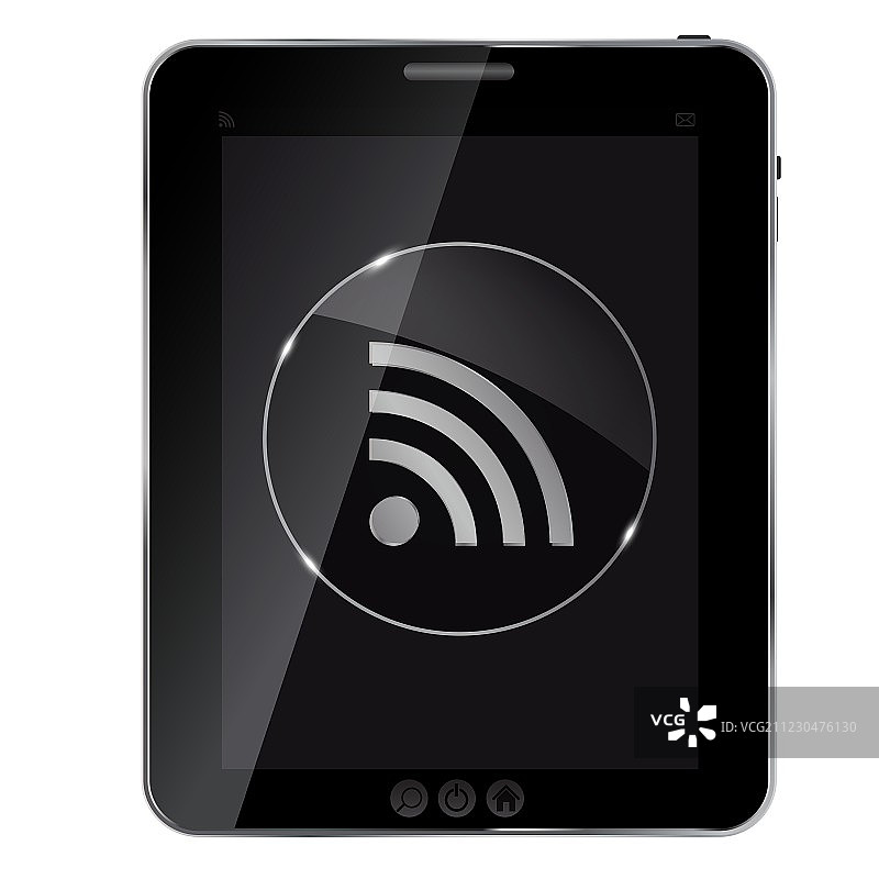 抽象平板上的玻璃RSS按钮图标图片素材