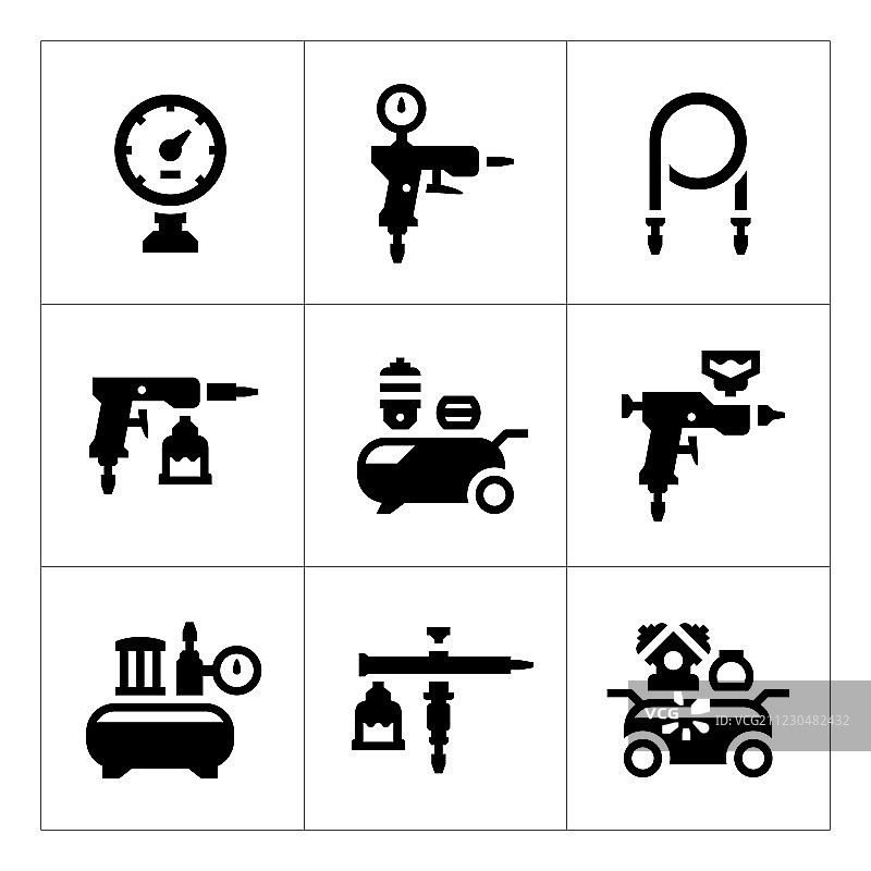 压缩机及配件图标合集图片素材