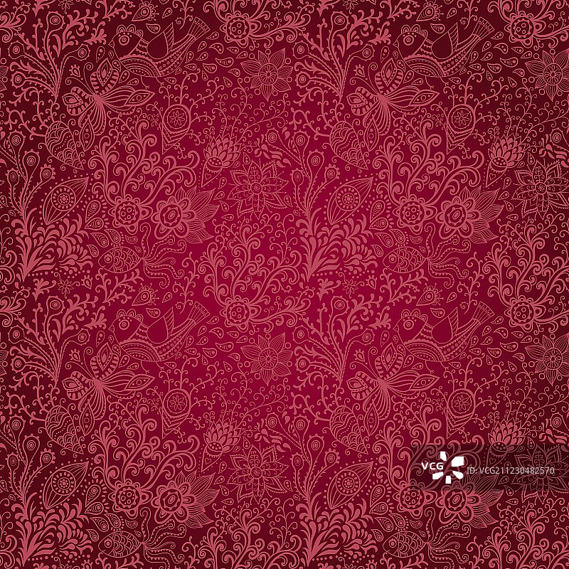 无缝纹理与花鸟图片素材