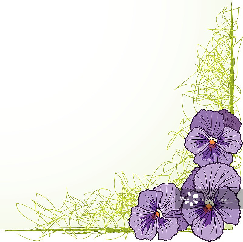 紫色三色堇边框图片素材