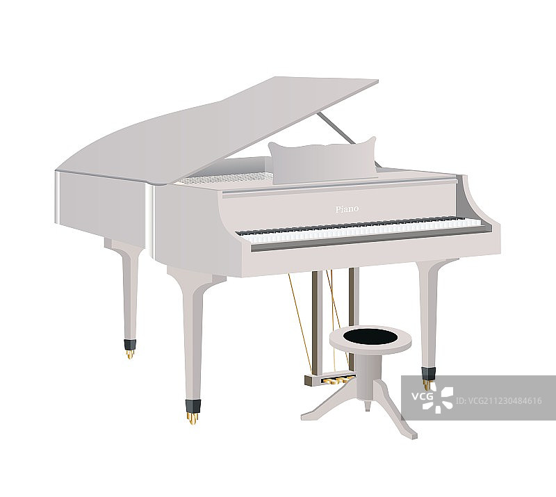 白色钢琴图片素材