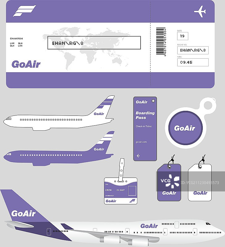 航空公司品牌和机票图片素材