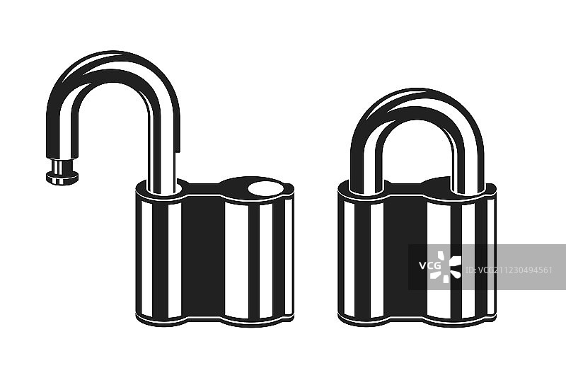 锁定和解锁的挂锁图标图片素材