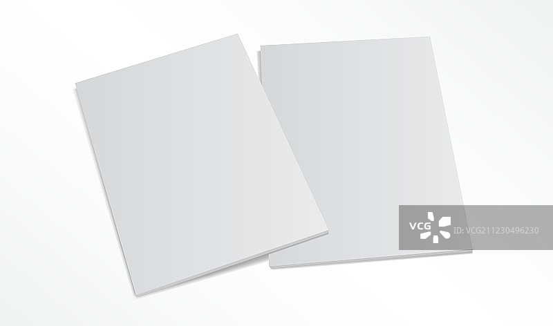 白色背景上的两个空白杂志封面图片素材
