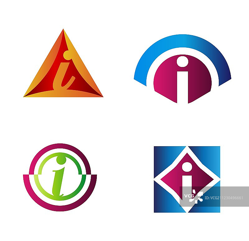 字母i的符号和元素组合图片素材