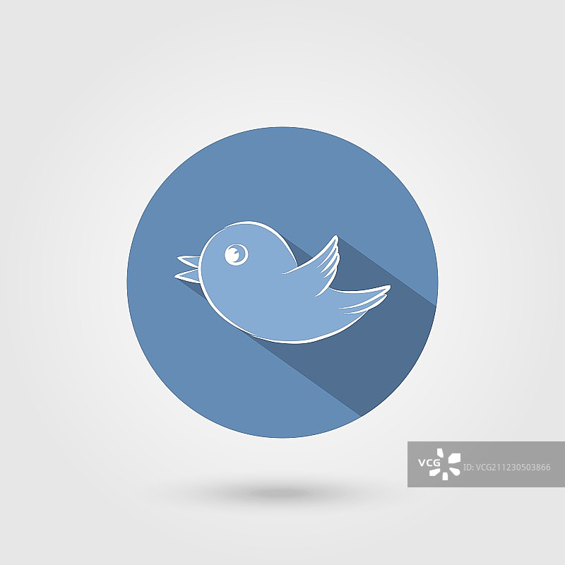 带阴影的鸟类图标图片素材