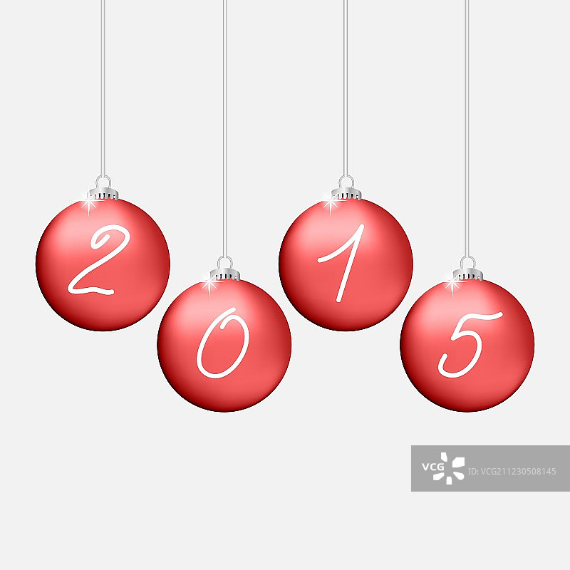 红色圣诞球2015图片素材
