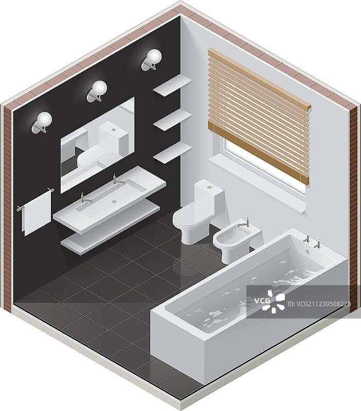 2.5D浴室图标图片素材
