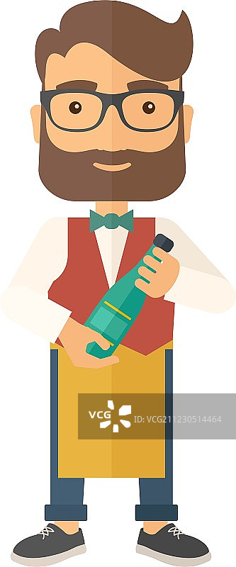 酿酒师手持葡萄酒瓶图片素材